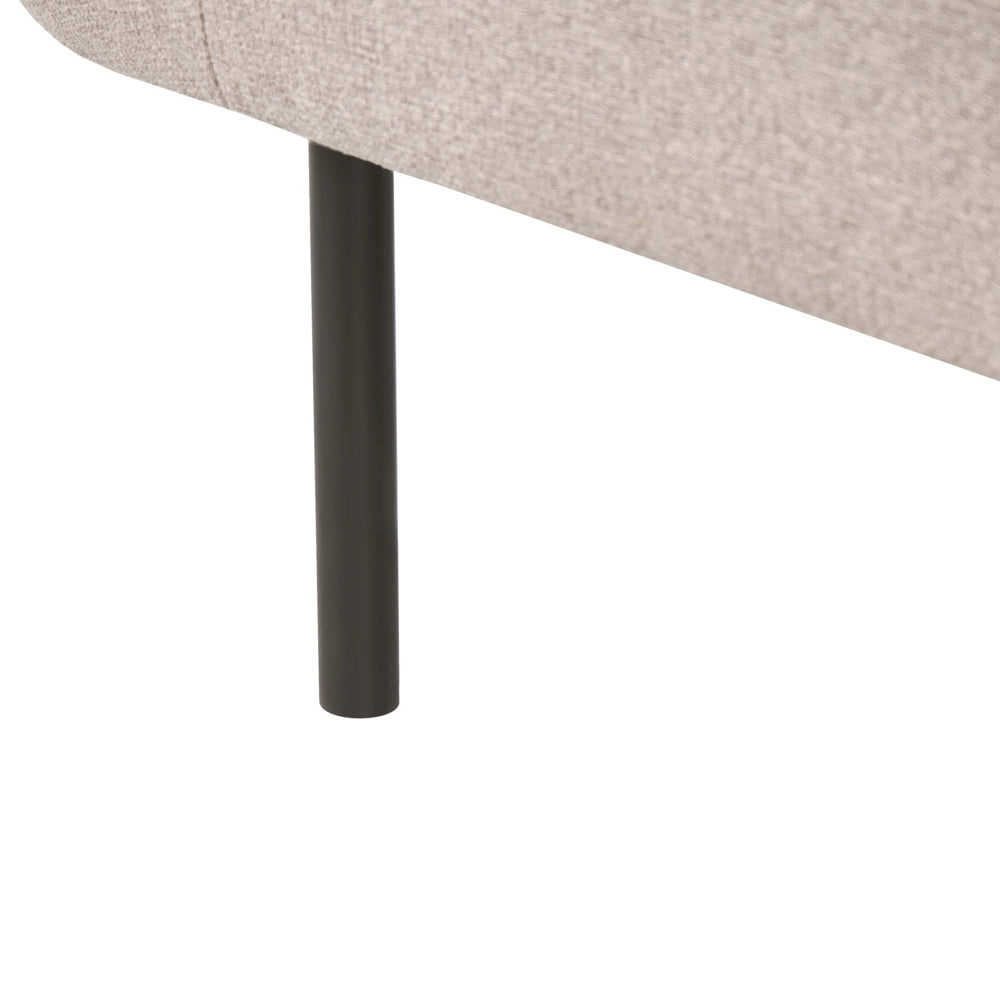 Chaise Lounge marrone chiaro destro in tessuto poliestere con cuscini decorativi Gambe in metallo Soggiorno di design moderno