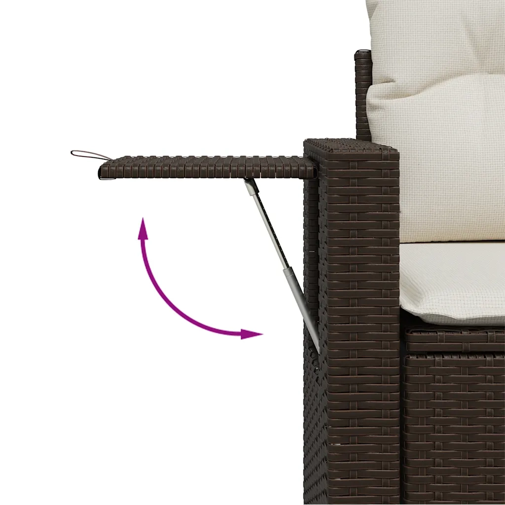Set Divani da Giardino 9pz con Cuscini Marrone in Polyrattan 3219952