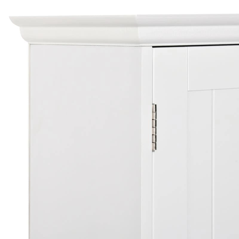 MOBILE BAGNO SOSPESO CON ARMADIETTO A 2 ANTE E RIPIANO APERTO, MENSOLA INTERNA REGOLABILE, BIANCO