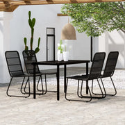Set Mobili da Pranzo per Giardino 5 pz Nero cod mxl 37725