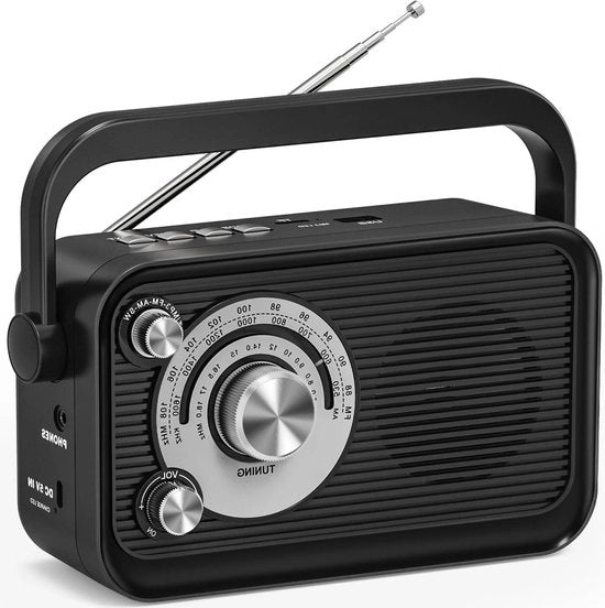 Radio portatile con Bluetooth e funzione MP3 - FM/AM/SW - alimentazione e ricarica batteria - per ufficio cucina campeggio situazioni di emergenza