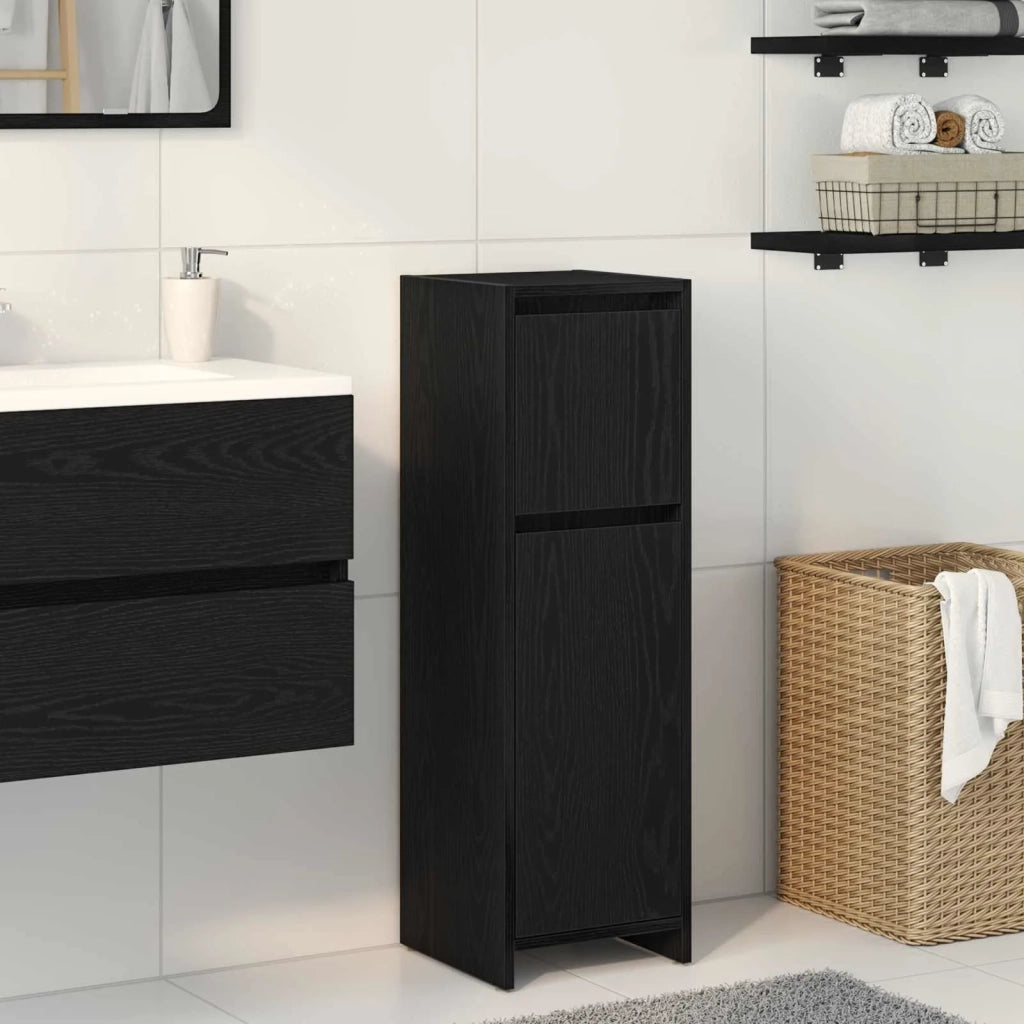 Mobile da Bagno Rovere Nero 30 x 30 x 95 cm Legno multistrato 862504