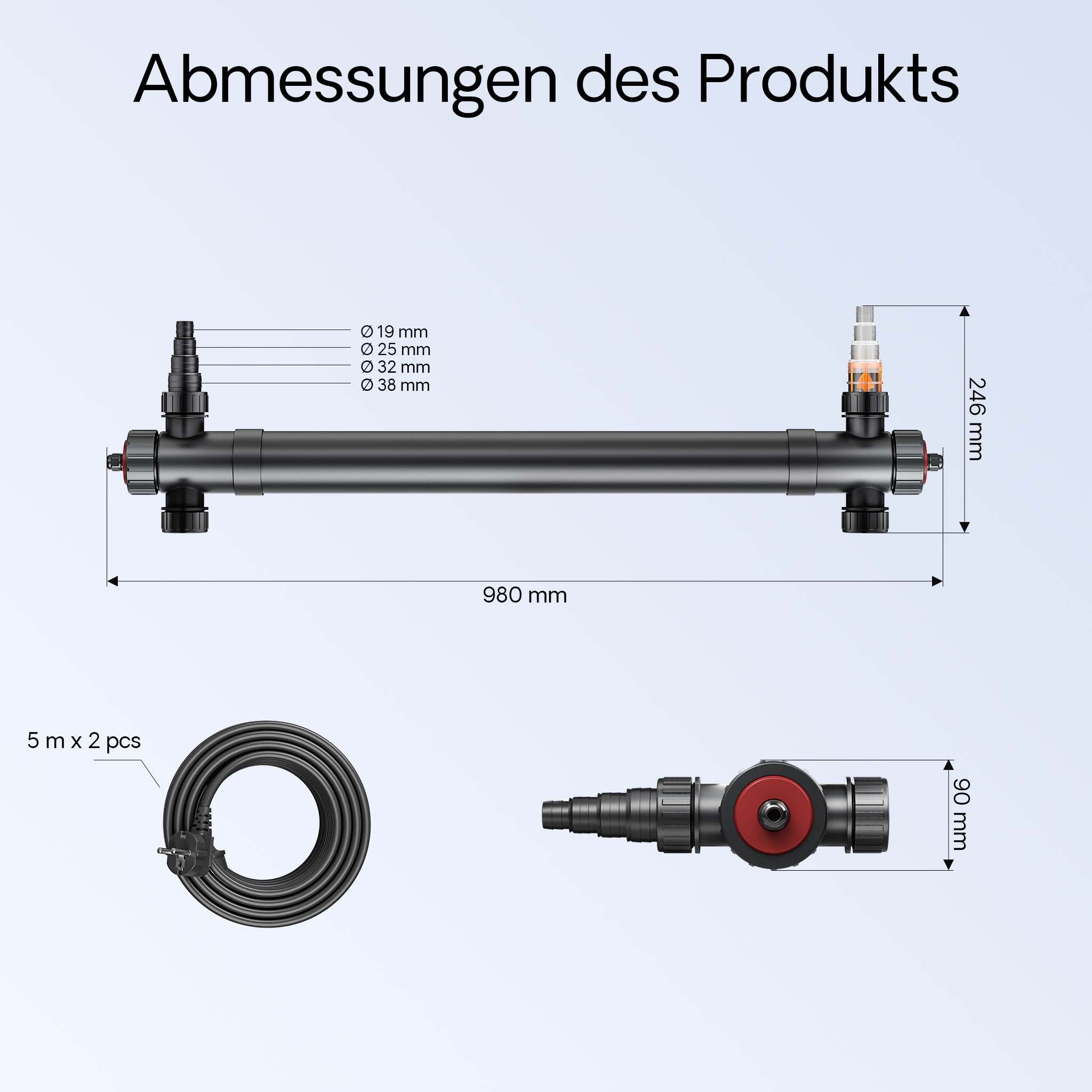 CUV-172 Chiarificatore acqua per laghetti Filtro luminoso 72W