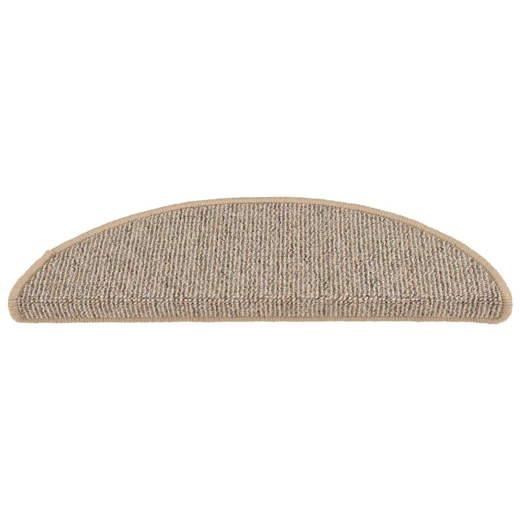 Tappetini per scale 15 pz 56x17x3 cm Marrone Semicircolari 149847