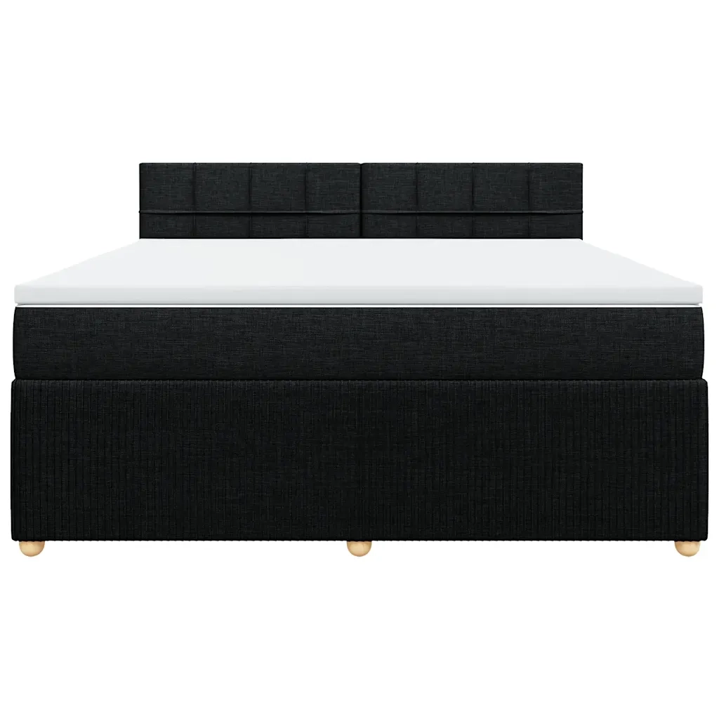 Giroletto a Molle con Materasso Nero 180x200 cm in Tessuto