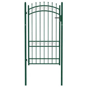 Cancello per Recinzione con Punte in Acciaio 100x175 cm Verde 146376