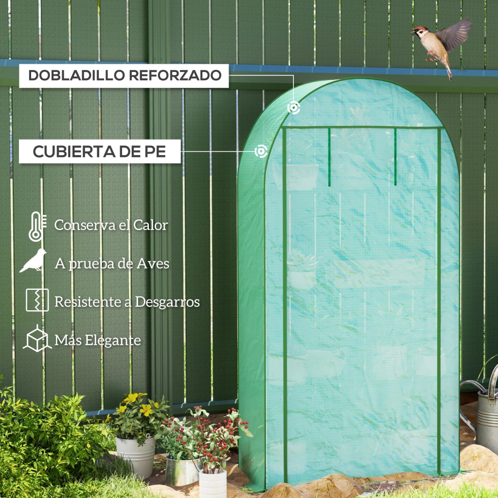 Serra da Giardino con 4 Ripiani e Porta a Rullo ¨C Zephmum ¨C Verde 105x45x160 cm