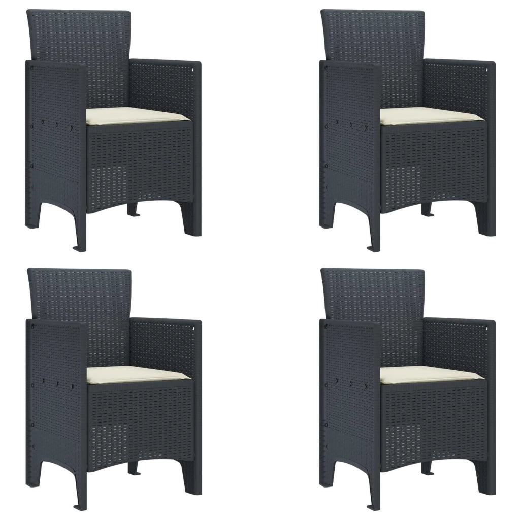 Sedia da Giardino 4 pcs Antracite 53 x 49 x 85 cm Polipropilene 847472