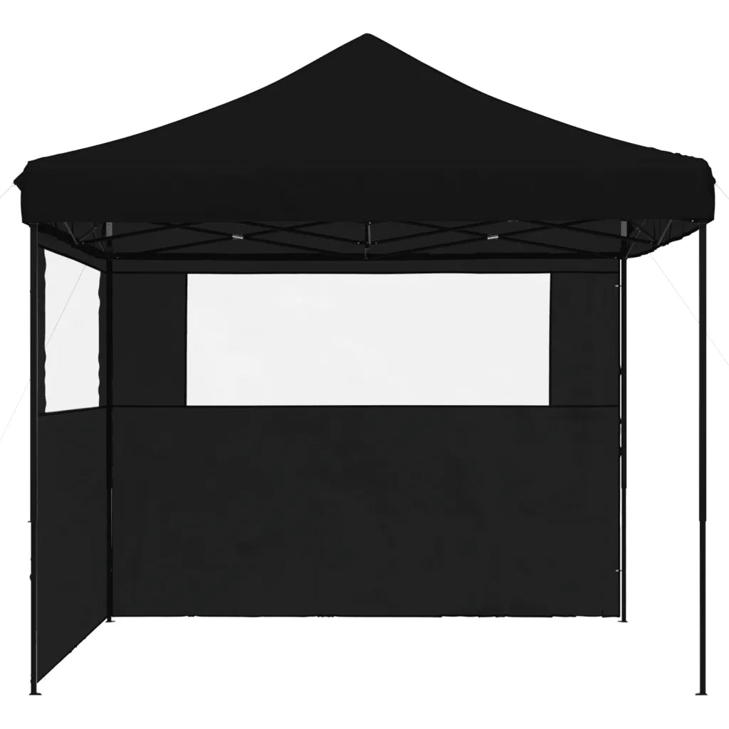Tendone per Feste Pieghevole Pop-Up con 2 Pareti Nero 4004927