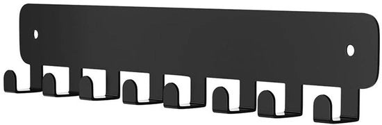 Oggetto di Organizzazione per Chiavi con Adesivo Auto-Attivante - Porta Chiavi con 8 Ganci - Nessuna Fissazione Necessaria - Design Nero - Soluzione di Organizzazione Pratica - Per Sala da Pranzo/Ufficio