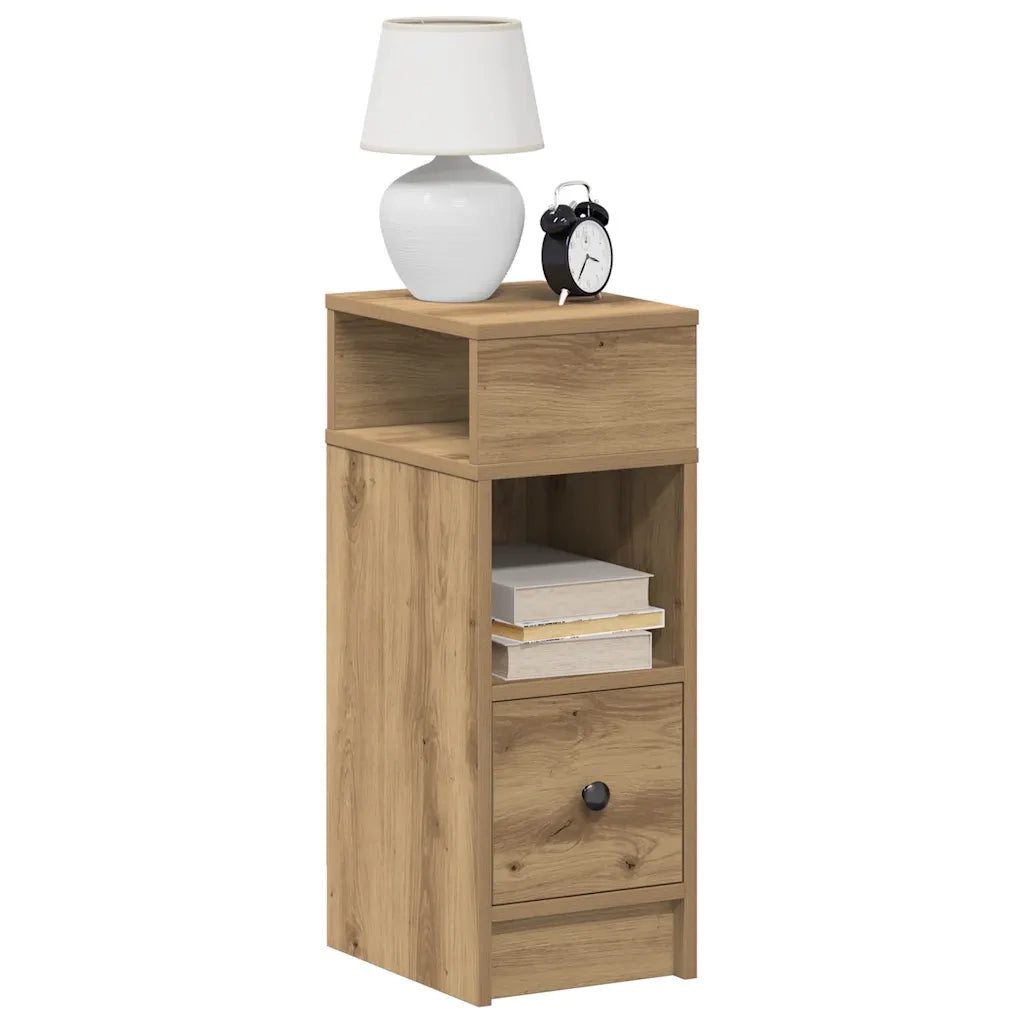 Comodino con Cassetto Rovere Artigianale 25x31x66 cm 858630