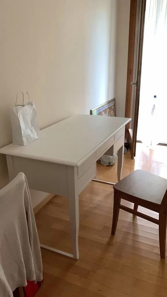 Scrivania arte povera 5 cassetti legno bianco 150x65x81 (1110) - Mobili 2G