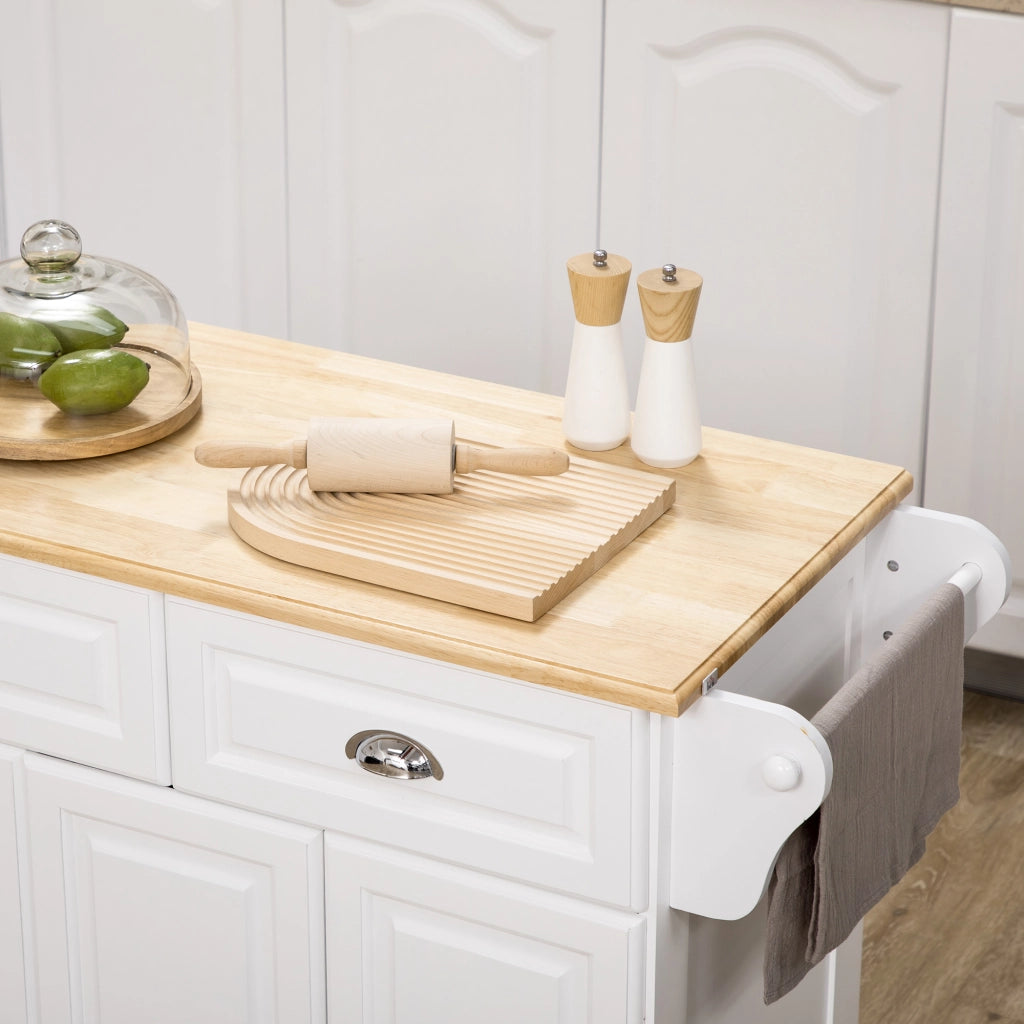 Carrello da cucina con cassetti e accessori ¨C zephmum ¨C Bianco 110x45x91 cm