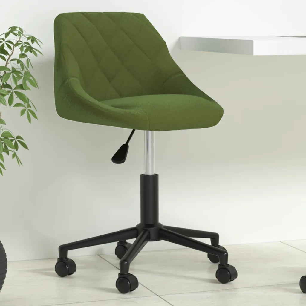 vidaXL Sedia da Ufficio Girevole Verde Chiaro in Velluto