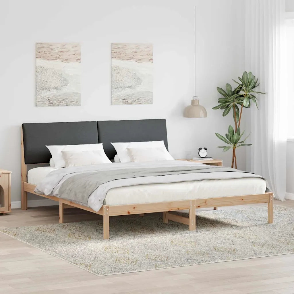 Struttura del letto-Giroletto marrone e grigio scuro 200 x 200 cm 536359