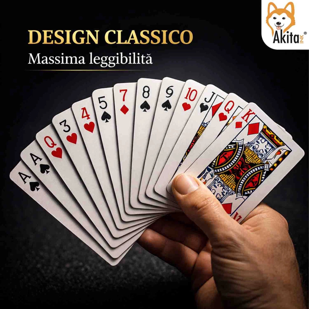 Akitaink Carte da Gioco Poker Plastificate 3 Mazzi