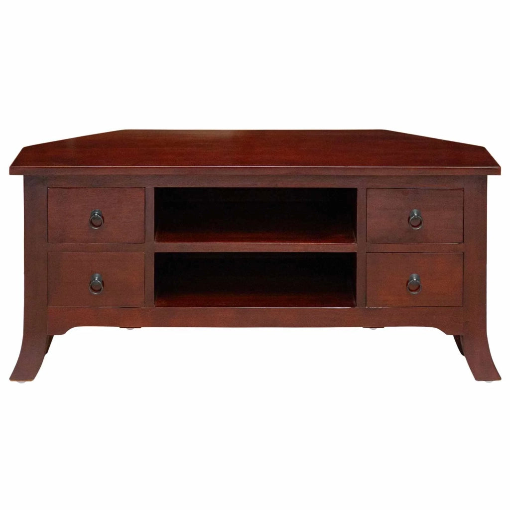 Mobile TV Marrone 100 x 40,5 x 46 cm Legno di Mogano Massello