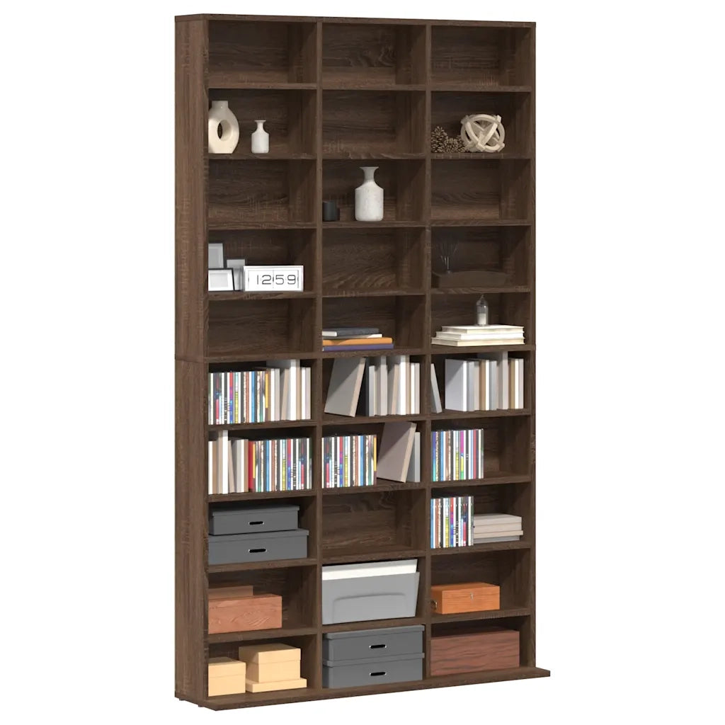 Mobile Porta CD Rovere Marrone 102x23x177,5cm Legno Multistrato 815092