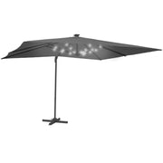 IDMarket - CALVI LED grigio 3x4 M parasole inclinabile a 360° con copertura