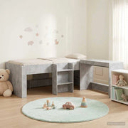 Struttura del Letto con Scrivania 2 pz Grigio Cemento 3423449