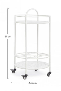 Carrello con Porta Bottiglie Burton Bianco in Metallo