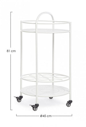 Carrello con Porta Bottiglie Burton Bianco in Metallo