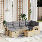 Set Divano da Giardino 7 pz con Cuscini Beige Misto Polyrattancod mxl 90855