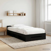 Telaio del letto con storage Rovere Nero 80 x 200 cm 3429603