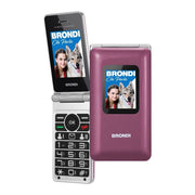 BRONDI AMICO PREZIOSO (VIOLA) - TELEFONO CELLULARE PER ANZIANI - TASTO SOS - CONTROLLO REMOTO - DOPPIO DISPLAY