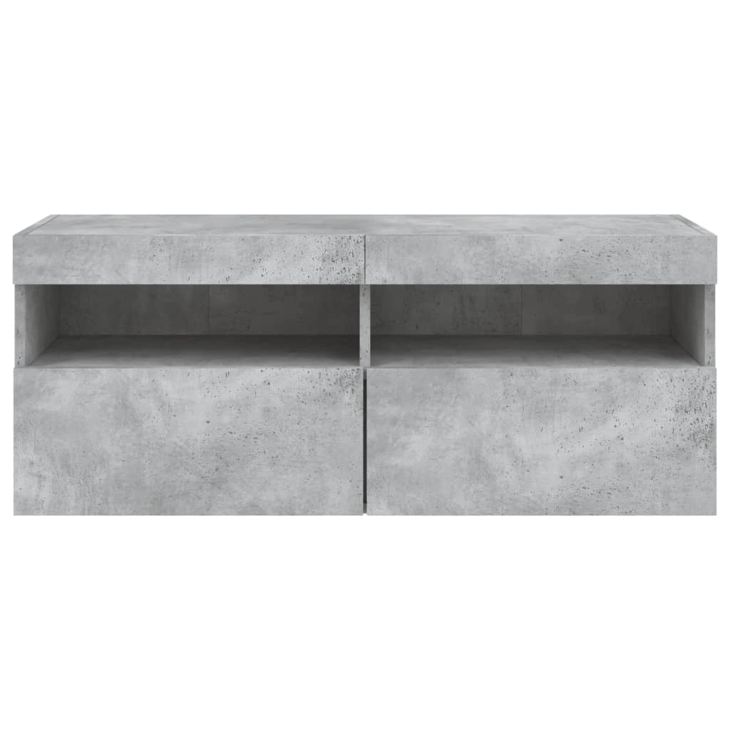 Mobile TV multimediale scaffale TV credenza mobile TV sala da pranzo soggiorno camera da letto mobile da parete con luci LED 100 x 30 x 40 cm grigio 02_0027836