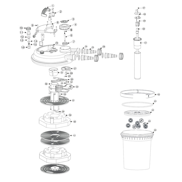 Ricambio per biofiltro a pressione per laghetti CPF-180/250 Gruppo di collegamento