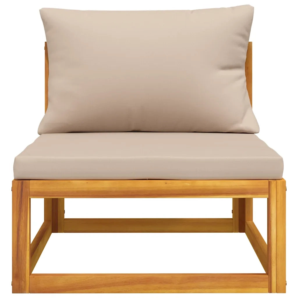 Set Mobili da Giardino 3pz con Cuscini Legno Massello di Acacia 360001