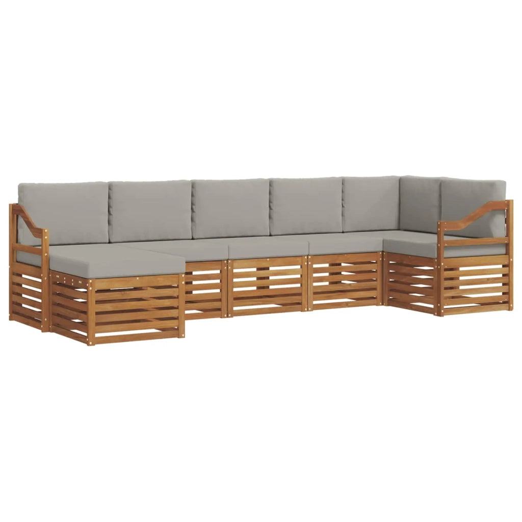 Set divano sezionale con cuscino 7 pcs Grigio Naturale e Chiaro 3375186