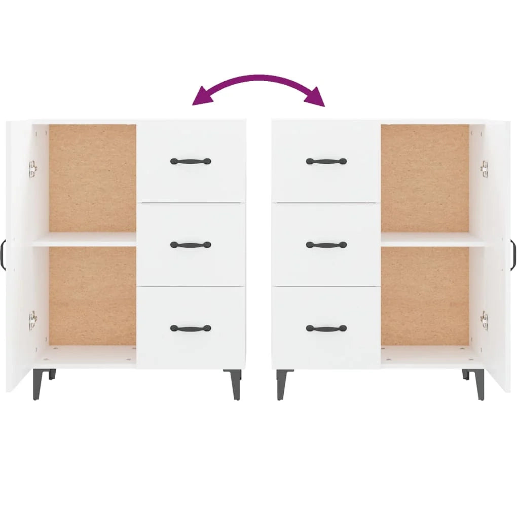 Buffet credenza cassettiera mobiletto mobile contenitore organizer per cucina soggiorno salotto 69,5 x 34 x 90 cm legno ingegnerizzato bianco 02_0030431