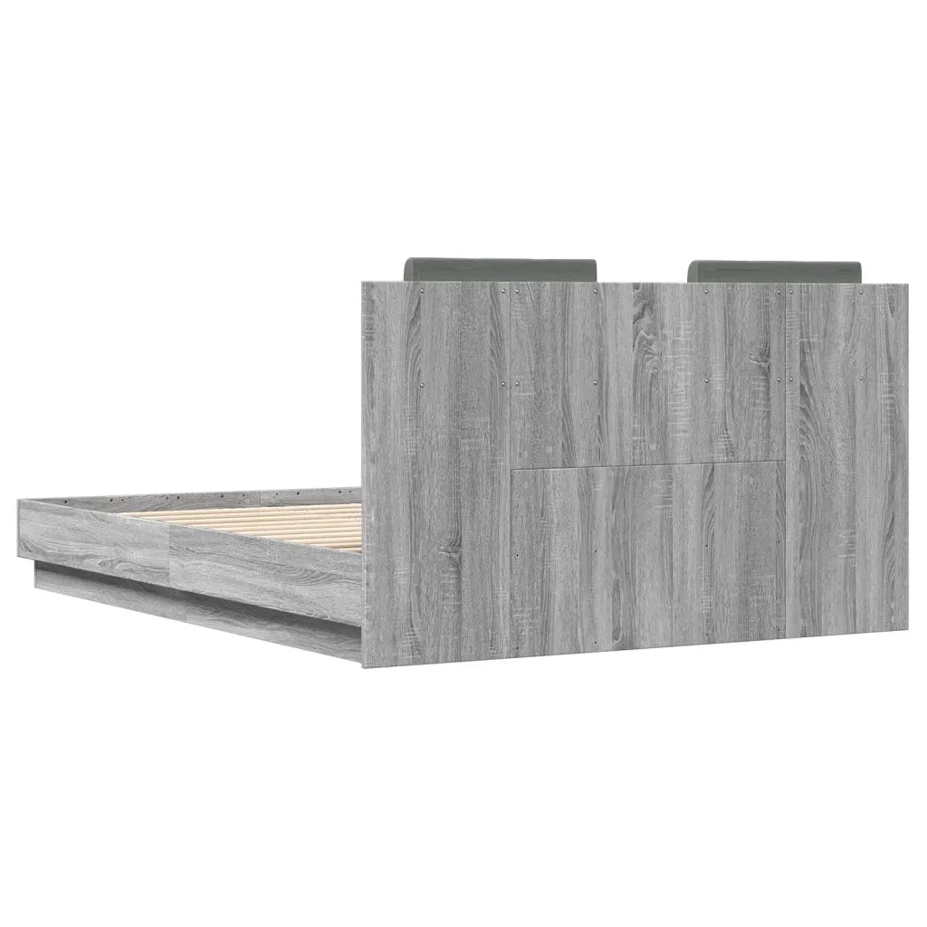 Letto matrimoniale | Letto per adulti | Giroletto Testiera Grigio Sonoma 120x190 cm Legno Multistrato