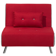Divano letto con rivestimento in tessuto rosso poltrona letto singola pieghevole