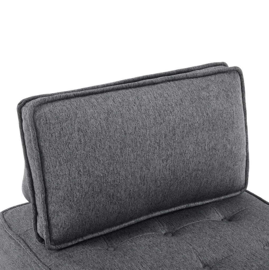 Divano modulare in compensato con rivestimento 100% lino grigio scuro