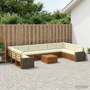 Set divani con cuscino 11 pcs Legno di Acacia Massello