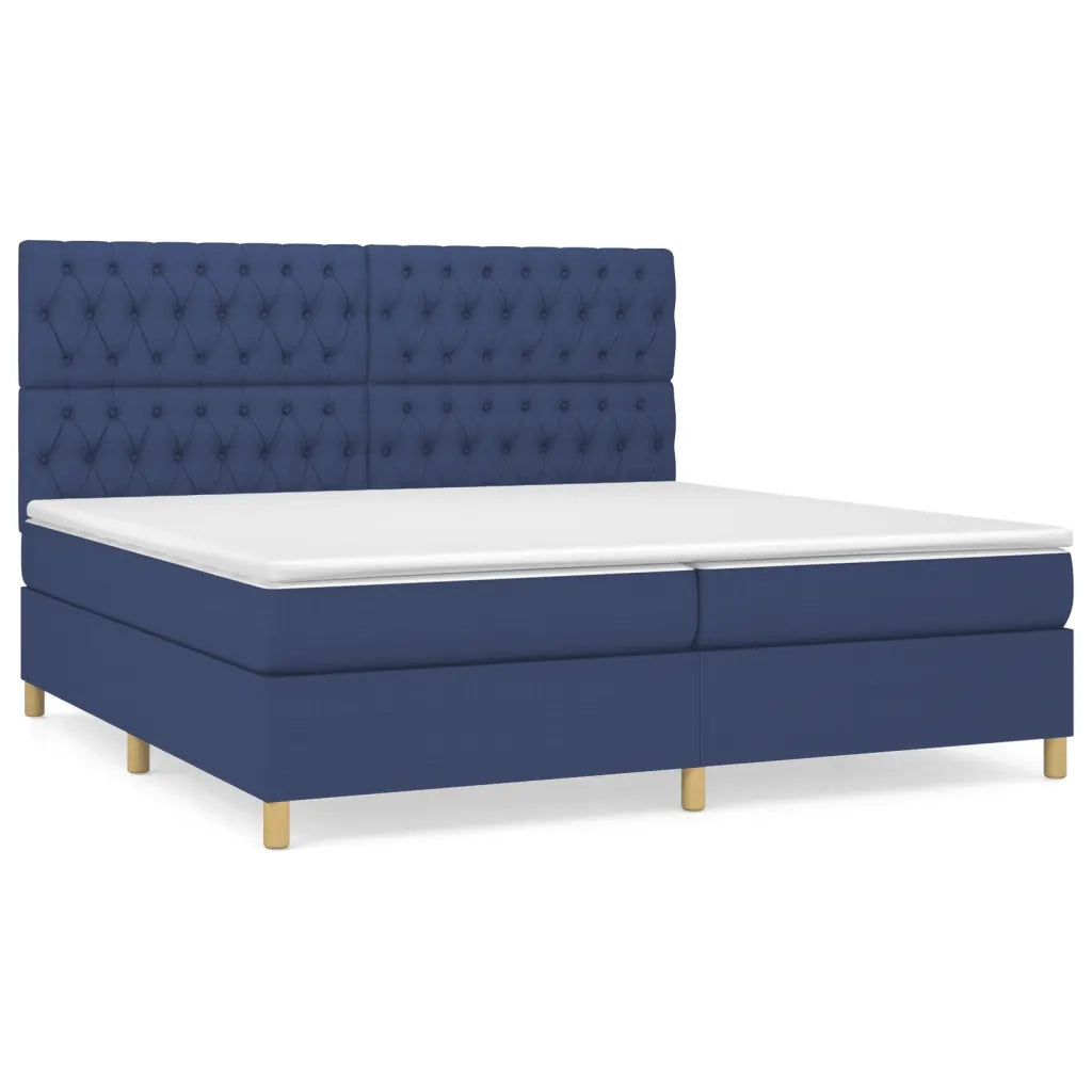 Giroletto a Molle con Materasso Blu 200x200 cm in Tessuto 3142607