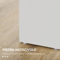 Tavolo da Pranzo Moderno in Legno per 4-6 Persone, 120x69x75cm, Grigio e Bianco