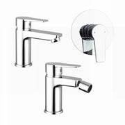 Set miscelatori: lavabo bidet senza scarico e incasso doccia monocomando cromato | Jane