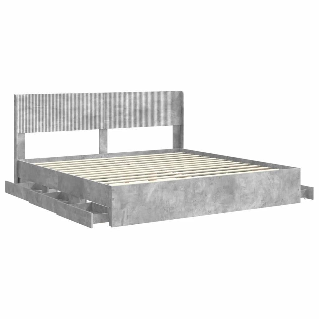Struttura del letto con stoccaggio e testata Grigio Sonoma 3414280