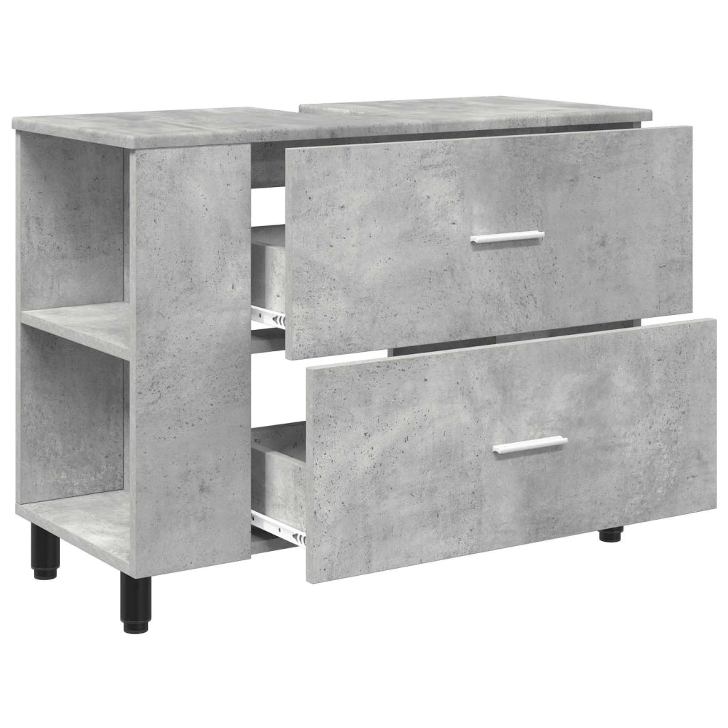 Mobiletto da bagno Grigio Cemento 80 x 35 x 60 cm