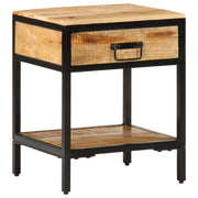Comodino 40x35x50 cm Legno Massello Ruvido Mango