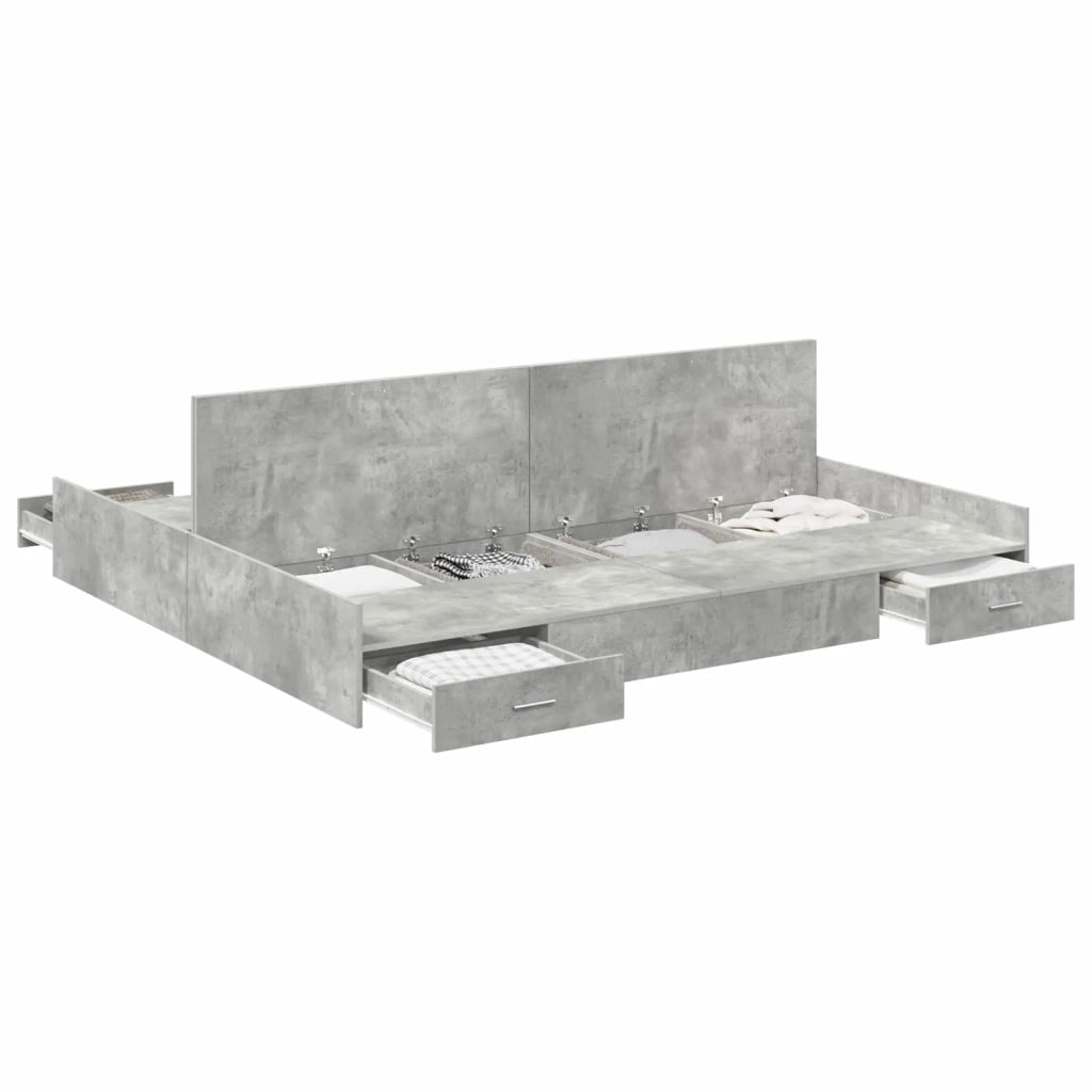 Struttura letto con contenitore Grigio cemento 180 x 200 cm 3335272