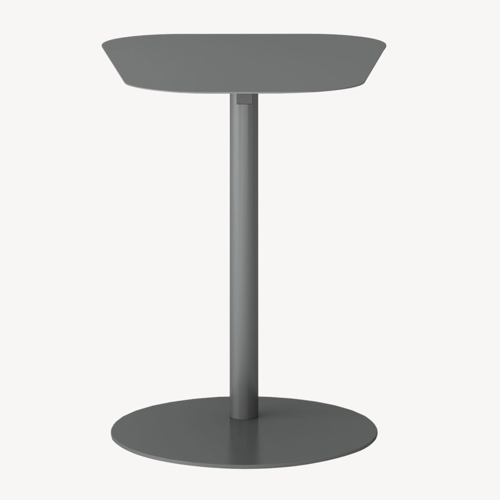 Tavolino Laterale da Divano Nastätten Metallo Piano Trapezoidale - Grigio opaco [en.casa]