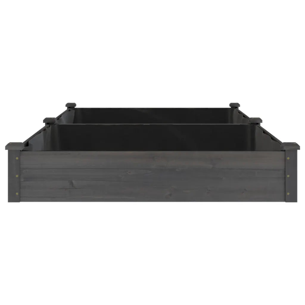 Fioriera Giardino con Fodera Grigia 240x120x25cm Massello Abete 364303