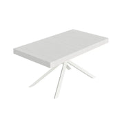 Tavolo allungabile 160/420x90 cm Niket colore bianco frassino gambe bianche