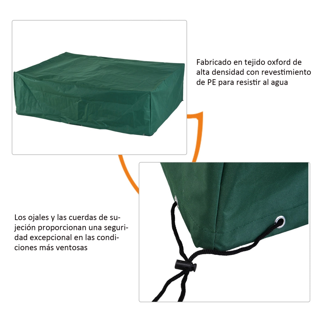 Copertura per Mobili da Giardino Impermeabile ¨C Zephmum ¨C Verde 222x155x67 cm