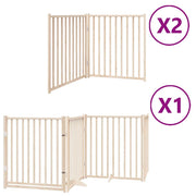 Cancelletto di sicurezza per animali domestici porta pieghevole 8 pannelli legno di pioppo marrone 02_0023241